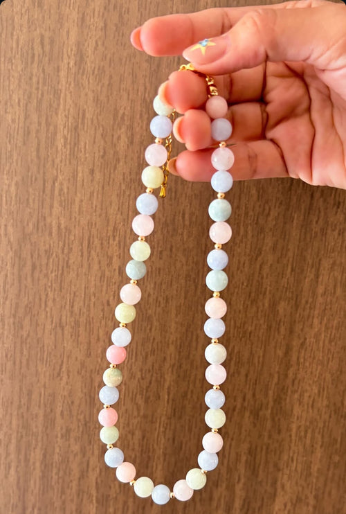 Collar de piedra Morganita